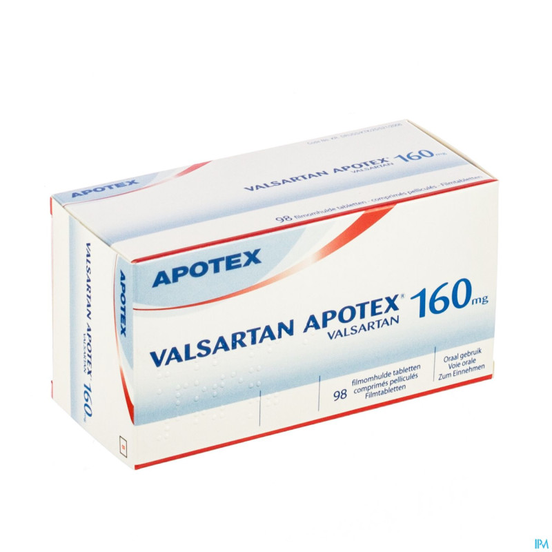 Valsartan apotex 160 mg comp pell 98 x 160 mg