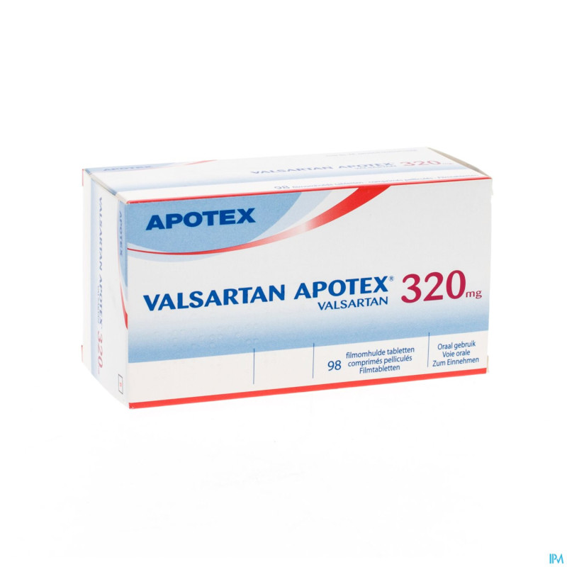 Valsartan apotex 320 mg comp pell 98 x 320 mg