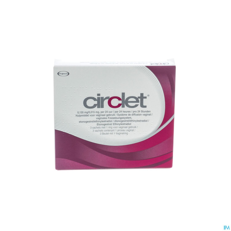 Circlet 0,120 mg/0,015 mg/24h anneau vaginal 3