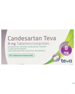 Candesartan teva tabl 98 x  8 mg