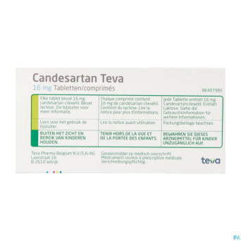 Candesartan teva tabl 98 x 16 mg