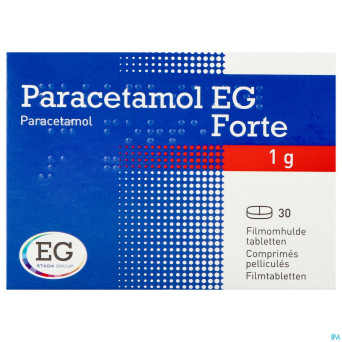 Paracetamol eg forte 1g comp pell  30
