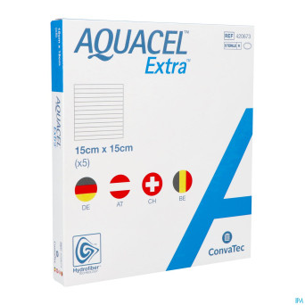 Aquacel extra pans hydrofiber+renf.fibr.15x15cm  5