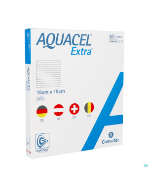 Aquacel extra pans hydrofiber+renf.fibr.15x15cm  5