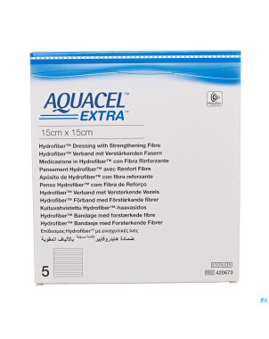 Aquacel extra pans hydrofiber+renf.fibr.15x15cm  5
