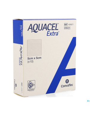 Aquacel extra pans hydrofiber+renf.fibr. 5x 5cm 10