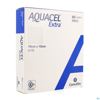Aquacel extra pans hydrofiber+renf.fibr.10x10cm 10