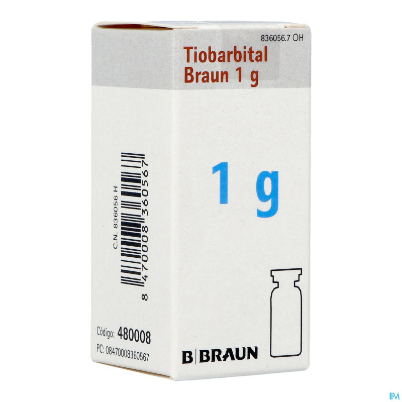 Tiobarbital braun 1 g poudre pr sol inj 1x1,0g