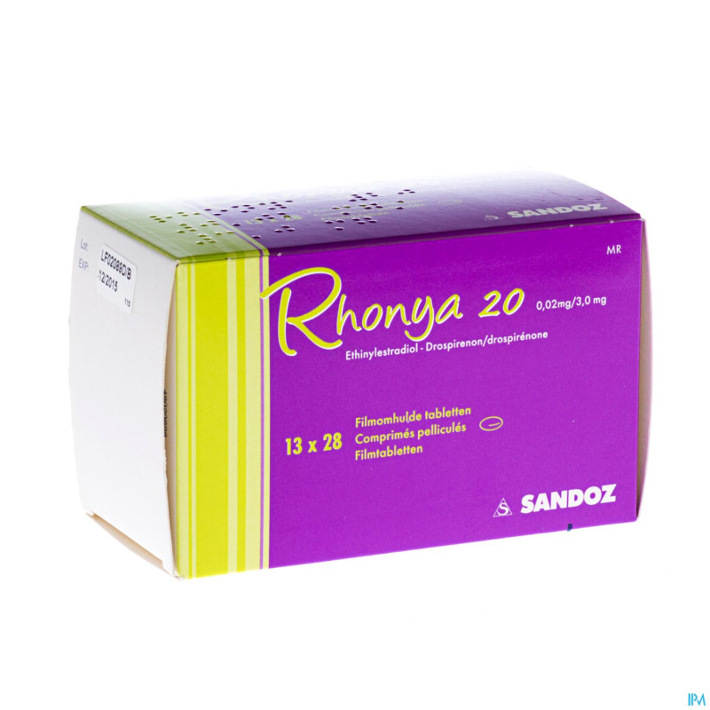 Rhonya 20 0,02 mg/3,0 mg sandoz comp pell 13 x 28