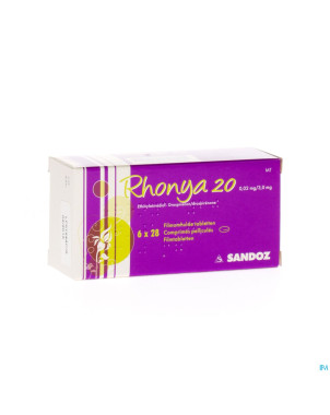 Rhonya 20 0,02 mg/3,0 mg sandoz comp pell 6 x 28