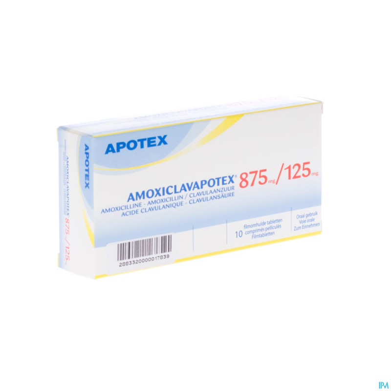 Amoxiclavapotex 875mg/125mg comp 10