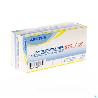 Amoxiclavapotex 875mg/125mg comp 20