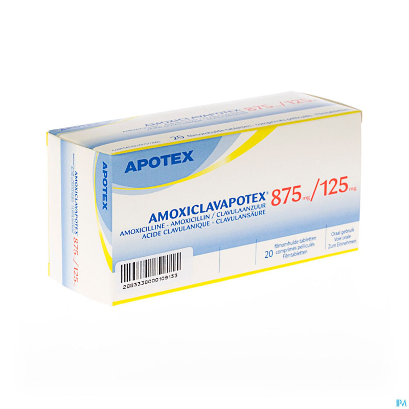 Amoxiclavapotex 875mg/125mg comp 20