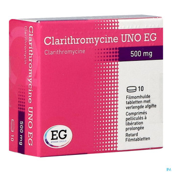 Clarithromycine uno eg 500mg comp pell 10x500mg