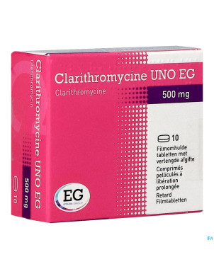Clarithromycine uno eg 500mg comp pell 10x500mg