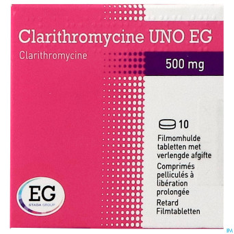 Clarithromycine uno eg 500mg comp pell 10x500mg