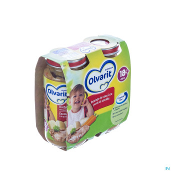 Olvarit escalope de veau puree carottes 2x250g