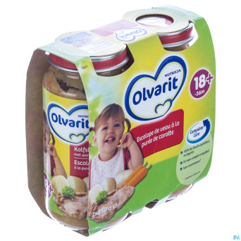 Olvarit escalope de veau puree carottes 2x250g