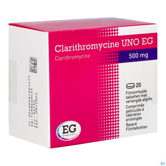 Clarithromycine uno eg 500mg comp pell 20x500mg