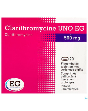 Clarithromycine uno eg 500mg comp pell 20x500mg