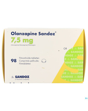 Olanzapine 7,5 mg sandoz comp pell 98