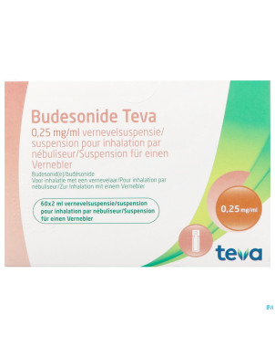 Budesonide teva 0,250mg/ml susp.nebul. 60x2ml