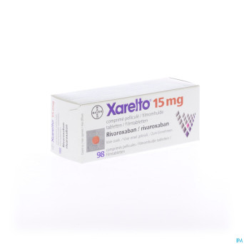Xarelto 15 mg comp pell 98 x 15 mg