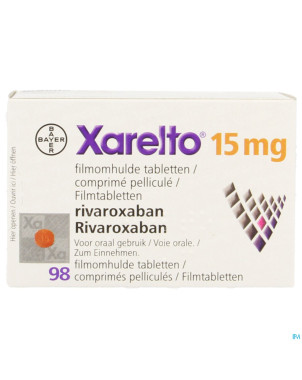Xarelto 15 mg comp pell 98 x 15 mg