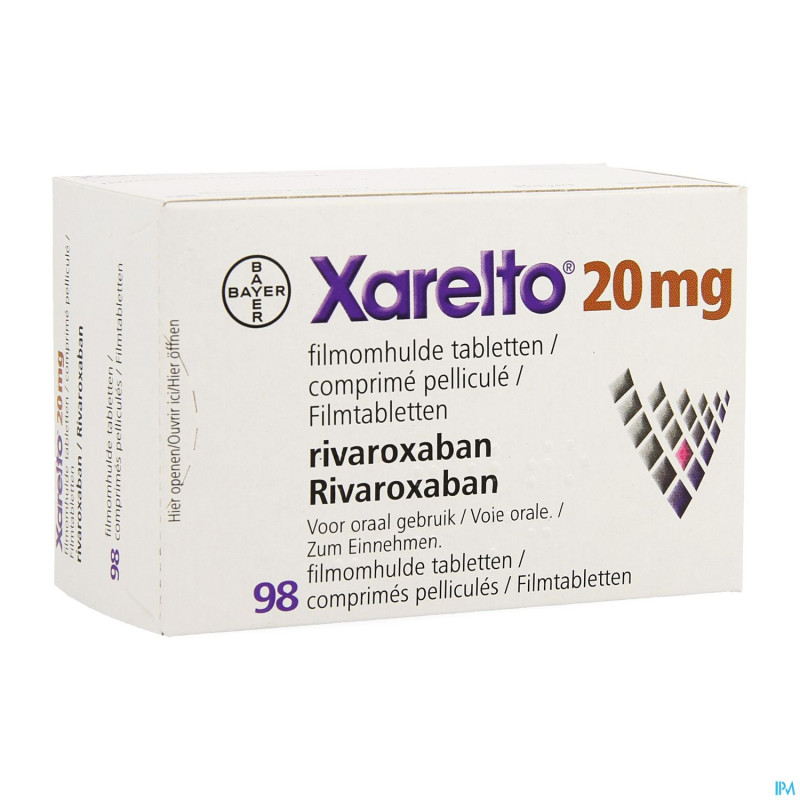Xarelto 20 mg comp pell 98 x 20 mg