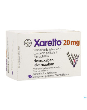 Xarelto 20 mg comp pell 98 x 20 mg