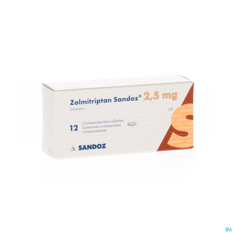 Zolmitriptan sandoz 2,5 mg comp orodisp 12