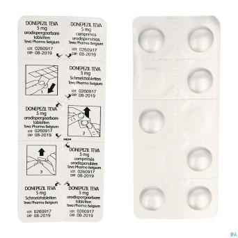 Donepezil teva  5,0 mg comp orod 28x  5,0 mg