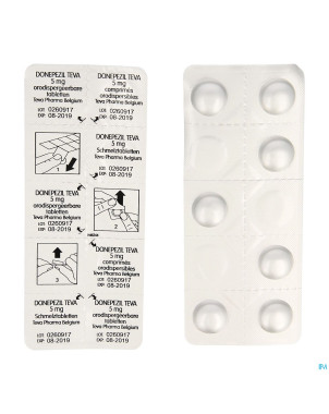 Donepezil teva  5,0 mg comp orod 28x  5,0 mg