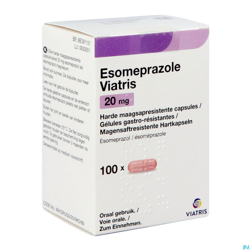 Esomeprazole viatris 20mg caps 100