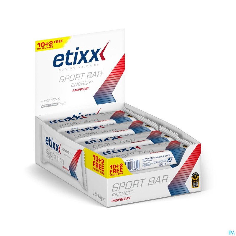 Etixx energy sport bar red fruit 12x40g