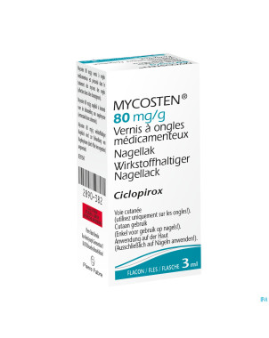 Mycosten 80mg/g vernis a ongles medicament 1fl 3ml