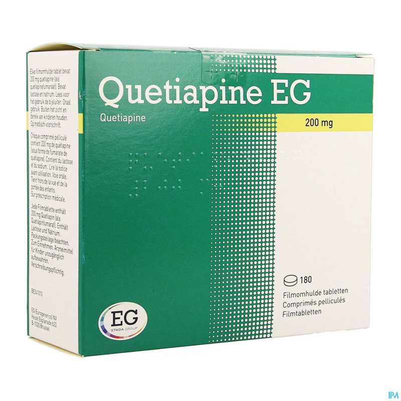 Quetiapine eg comp pell 180x200mg