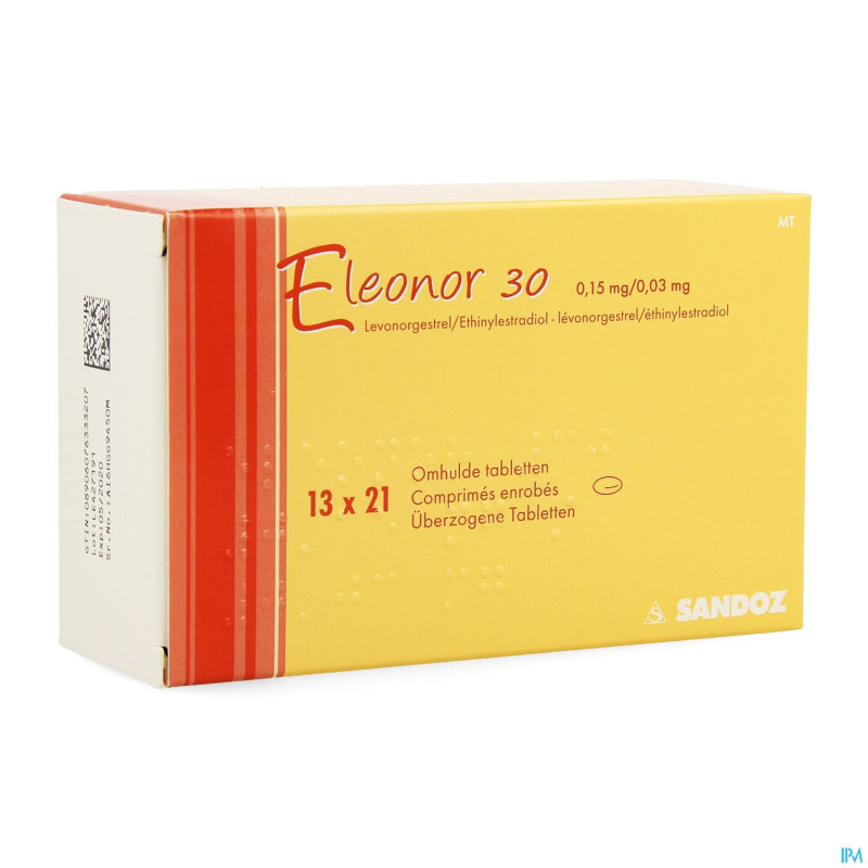 Eleonor 0,15mg/0,03mg tabl enrobee 13x21