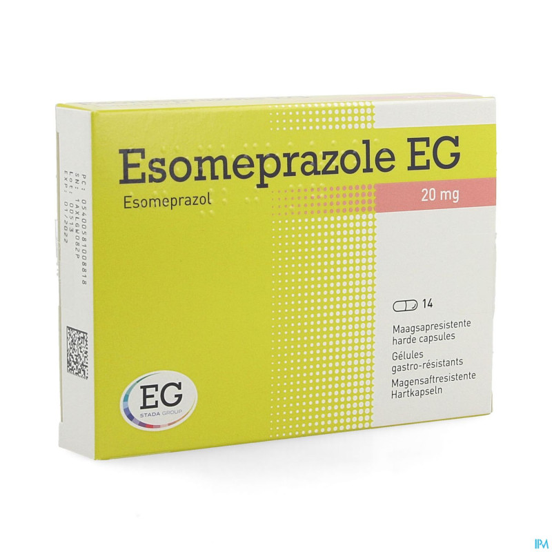 Esomeprazole eg 20mg caps gastro resist 14x20mg