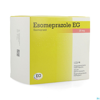 Esomeprazole eg 20mg caps gastro resist 98x20mg
