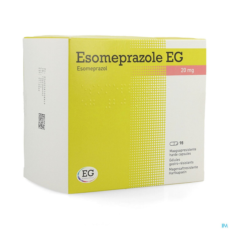 Esomeprazole eg 20mg caps gastro resist 98x20mg