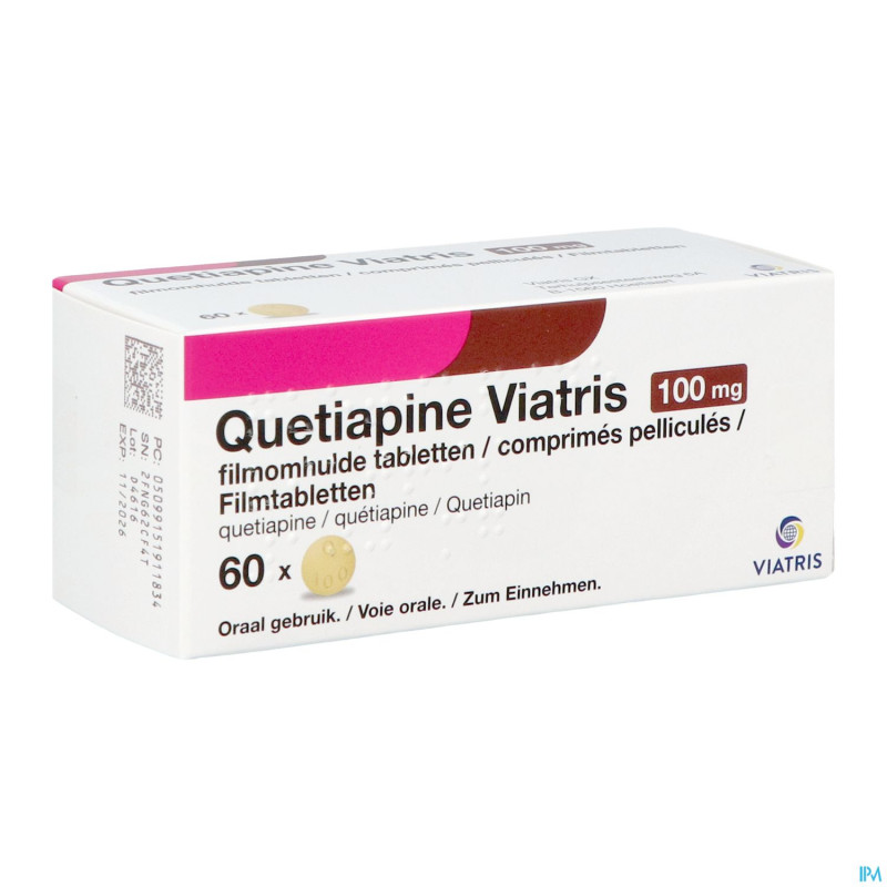 Quetiapine viatris 100mg comp pell 60