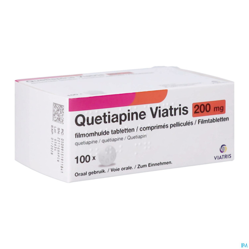 Quetiapine viatris 200mg comp pell 100