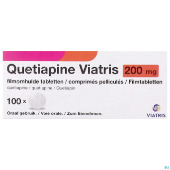 Quetiapine viatris 200mg comp pell 100