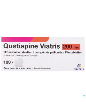 Quetiapine viatris 200mg comp pell 100