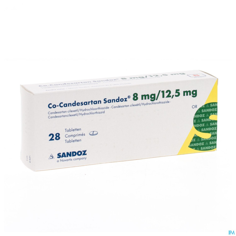 Co candesartan sandoz tabl 28 x  8 mg/12,5 mg