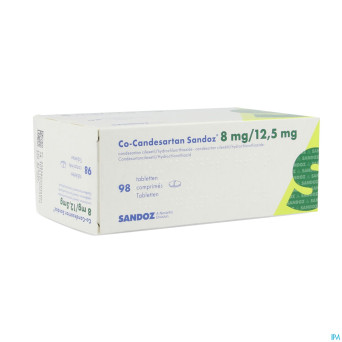 Co candesartan sandoz tabl 98 x  8 mg/12,5 mg