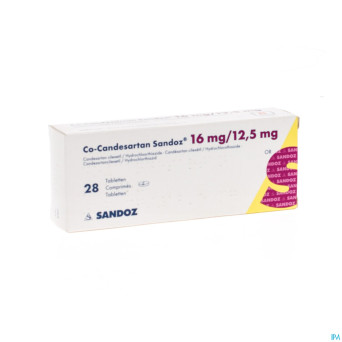 Co candesartan sandoz tabl 28 x 16 mg/12,5 mg