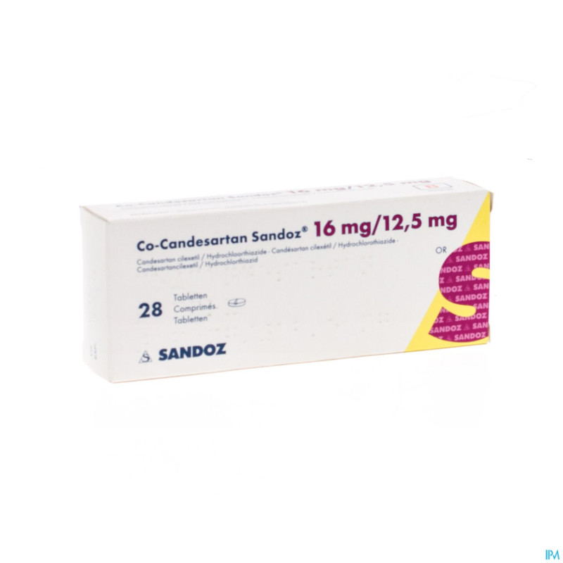 Co candesartan sandoz tabl 28 x 16 mg/12,5 mg