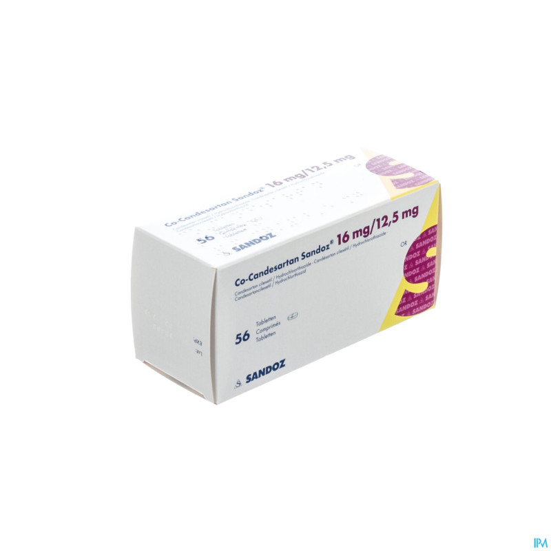 Co candesartan sandoz tabl 56 x 16 mg/12,5 mg